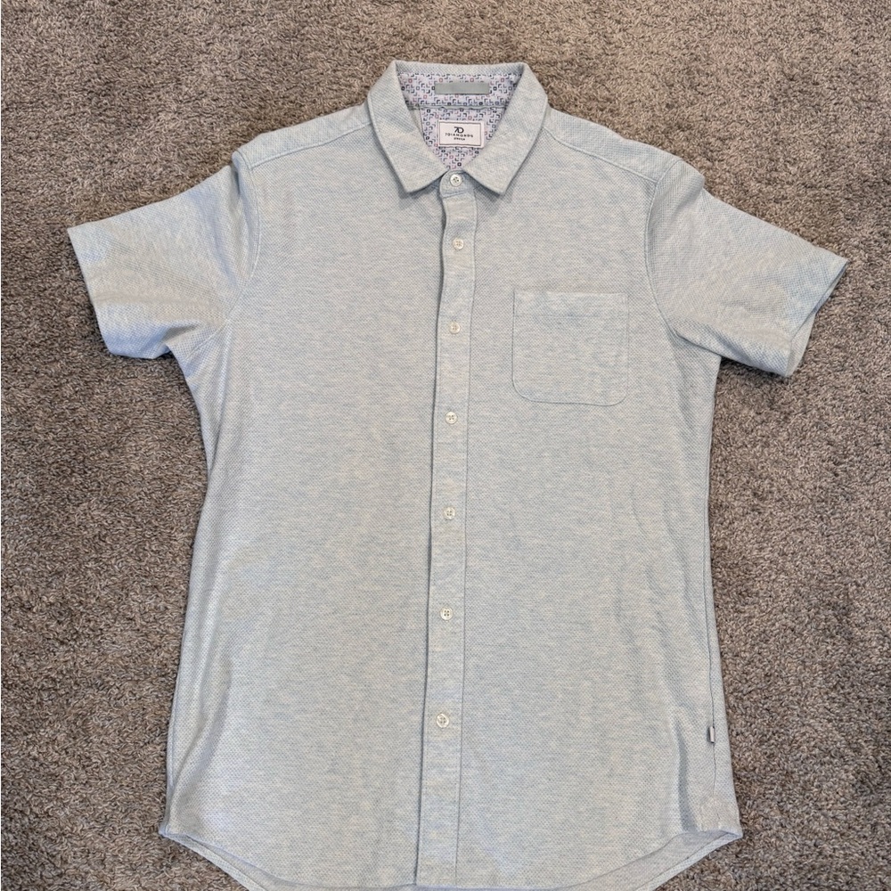 7Diamonds Men's Light Gray Short Sleeve Button Down Shirt